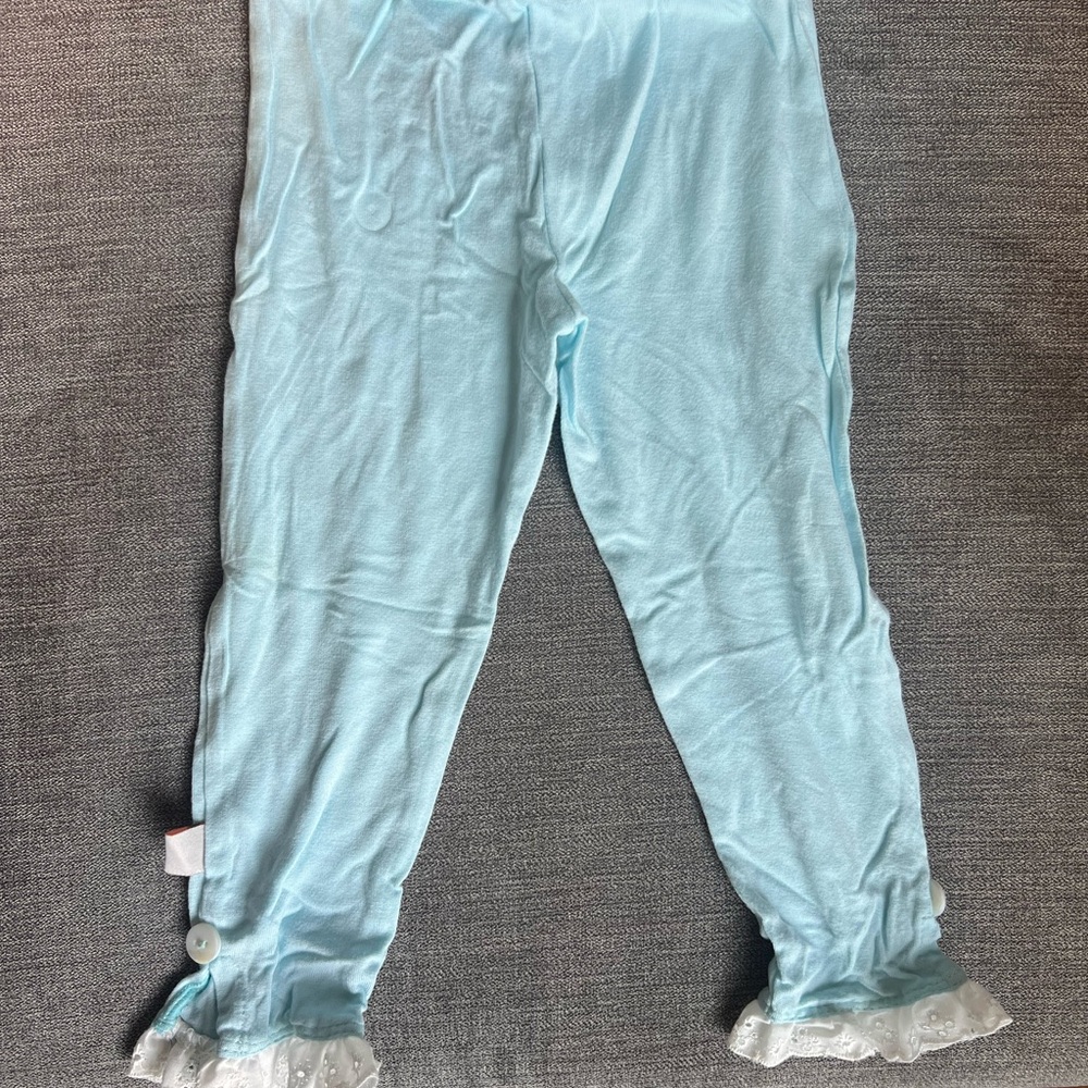 Light Blue Kids pants with Lace Trim